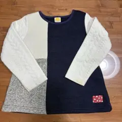 moujonjon　裏起毛　秋冬　トレーナー　パッチワーク　100