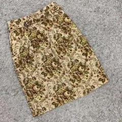 ✨cheek✨チーク♡タイトスカート♡膝丈♡ゴブラン織り♡花柄♡ブラウン系(M)のサムネイル