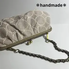ハンドメイド　がま口バッグ　ミナペルホネン　tambourine