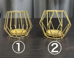 ゴールド キャンドルホルダー 2個セット