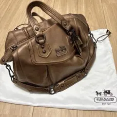 COACH コーチ スエード ワンショルダーバッグ ハーフムーン ブラウン