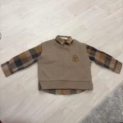 Noeij aime BeBe￼シャツとベストブラウン茶色可愛い男の子100