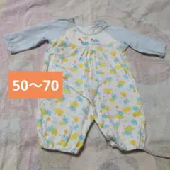 【3点で999円対象】アヒル柄ロンパース 50-70cm