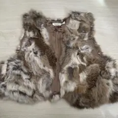 P_R様専用 リアルファー ショート丈ベスト ラビット LOWRYS FARM