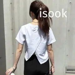 ISOOK バックスリットTシャツ　白のサムネイル
