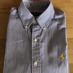 【送料込】ラルフローレン　ロイヤルブルー　ストライプシャツ　コットン100%