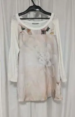 ZARA 花柄プリント 長袖カットソー S ゆったりめ