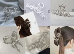 【まとめ売り】シルバー系　ヘアクリップ　7点