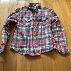 チェック柄長袖シャツ140 春物