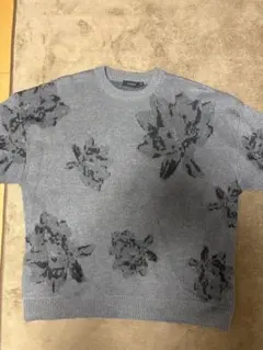 RAGEBLUE グレー 花柄 ニットセーター M