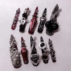 ♡現品♡ ネイルチップ ゴテゴテ 地雷 量産型 平成女児 萌え パンク