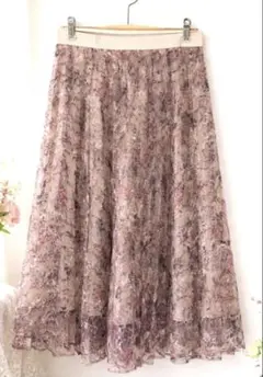 大人可愛い♡Mystrada 花柄レーススカート ふんわり フレア 上品 ピンク