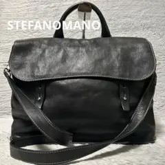 STEFANOMANO ステファノマーノ イタリア製　ビジネスレザーバッグ　黒