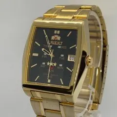 【美品】ORIENT オリエント 3スター 自動巻き メンズ腕時計 ゴールドのサムネイル