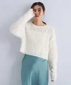 チュール×リボン ニット プルオーバー　ユナイテッドアローズ