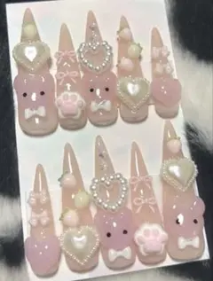 ピンク 量産型 ネイルチップ