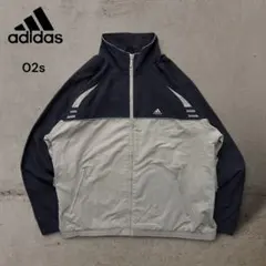 【アディダス】02sナイロンジャケット刺繍パフォーマンスロゴテックY2K古着短丈