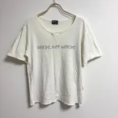 ✨良品✨ TAKEO KIKUCHI 2 Tシャツ Uネック ロゴ シンプル 白