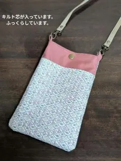 リバティ生地と帆布で作ったスマホショルダー★ハンドメイド