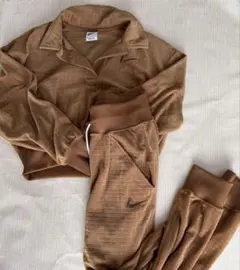 NIKE ベロア セットアップ ブラウン 上S 下XS
