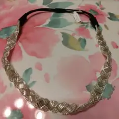 シルバー編み込みヘアバンド