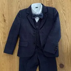 ネイビー チェック柄 スーツセット　キッズ