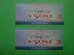 ヤマダ電機 優待 1000円（500円×2枚）☆期限12月末日☆ミニレター送料込