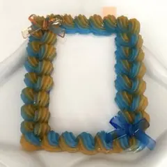 青 オレンジ リボン トレカケースෆ˚*