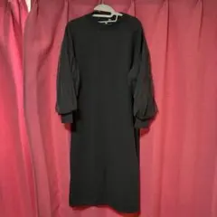 HK WORKS LONDON 袖シアー切替ワンピース グレーMのサムネイル