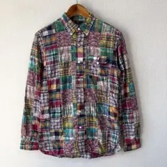 Ralph Lauren パッチワーク ボタンダウン シャツ S チェック マチ