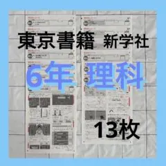 小学6年　小6 理科　カラーテスト　見なおしシート　東京書籍　新学社のサムネイル