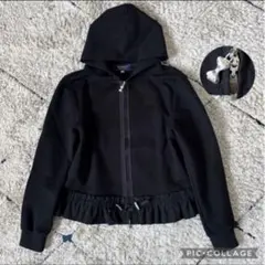 【美品✨】エムズグレイシー　パーカーフリルジャケット　フード　ダブルジップ　38のサムネイル