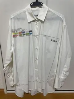 MSGM カラーパレット プリント 長袖シャツ ホワイト