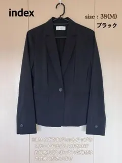 index インデックス ストレッチテーラードジャケット 春夏 薄手 黒 M