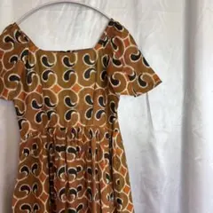 アフリカンバティック マキシドレス ワンピース ティアード袖 レース