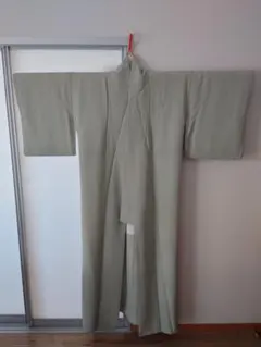 色無地 着物 一つ紋 若草色のサムネイル