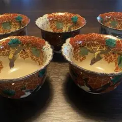 乾山写し雲錦向付5客 清水焼 懐石料理器 - メルカリ
