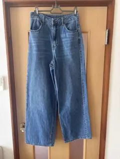 レディース ワイドストレートデニムパンツ ジーンズ ブルー　グレイルのサムネイル