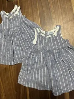 【2着セット】babyGAP　デニムチュニックワンピース　裏地、ブルマ付き