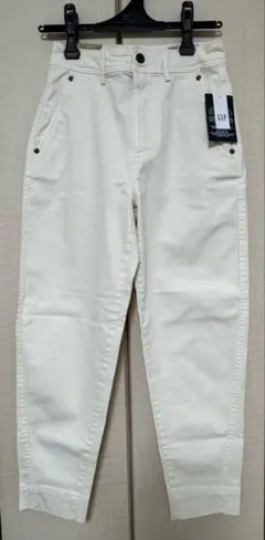 新品GAP バレル　ハイライズ　ストレッチ　パンツ　ホワイト　000 XXS