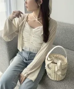 シアーベルスリーブカーディガン oneafteranotherNICECLAUP