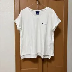 Champion ホワイト Vネック Tシャツ M