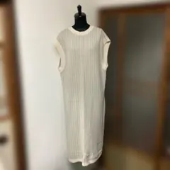 アイボリー リブ編み ノースリーブワンピース　LOWRYS FARM