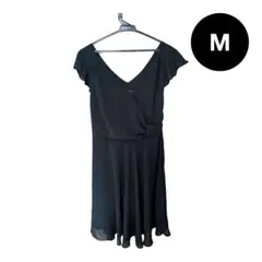 ブラックシフォンフレアスリーブドレス　★海外購入品★