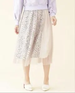 JILL By JILLSTUART ブロッキングプリントチュールスカート