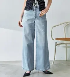 SOMETHING LISA サムシング ワイドデニムパンツ M 日本製