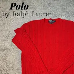 Polo by Ralph Lauren ケーブルニット レッド M