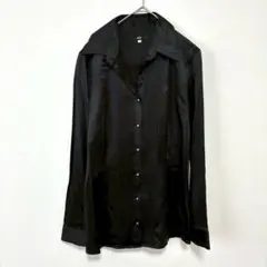 【美品】【INED イネド】ピンタックデザイン 長袖ブラウス ブラック【s36】のサムネイル