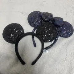 ディズニー　カチューシャ　ミッキー　ミニー　スパンコール