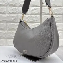 美品 保存袋 ✨️ russet ハーフムーン ワンショルダーバッグ グレージュ